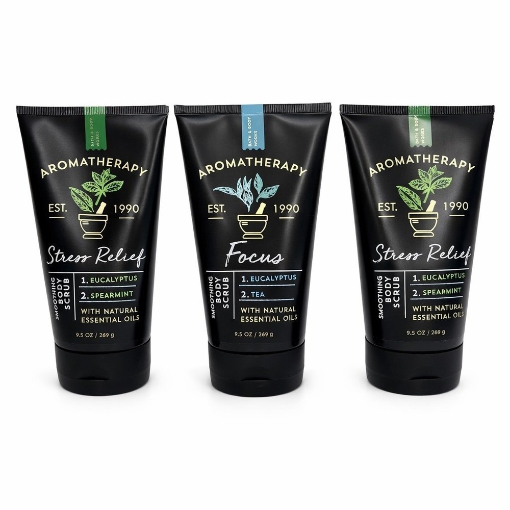 Bath & Body Works Aromatherapy Body Scrub Set Stress Relief Focus Eucalyptus